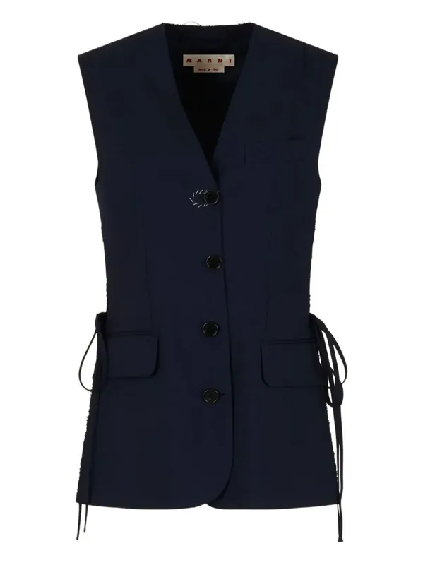 Wool Waistcoat With Side Slits - Marni