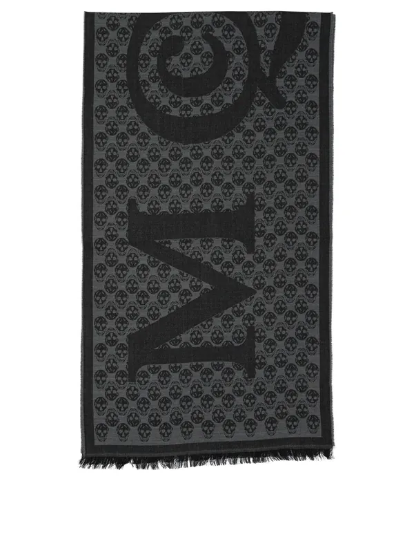 Scarf Multi Logo 35x190 Sciarpe & Foulard Grey - Alexander McQueen