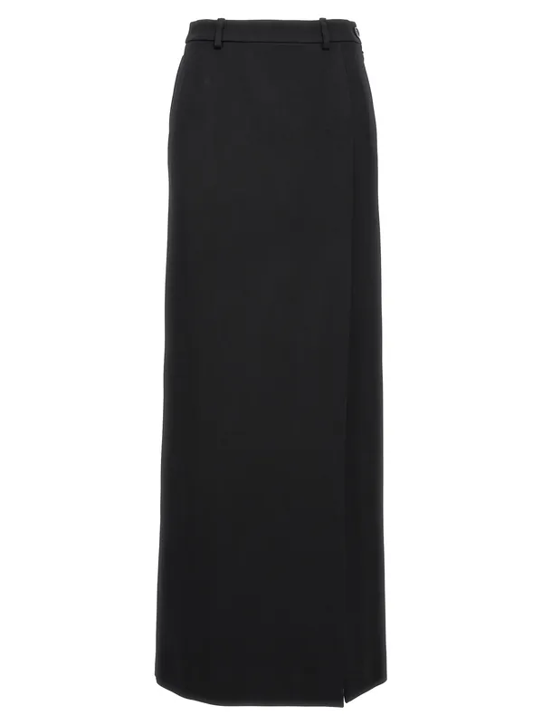 Long Wool Skirt Skirts Black - Balenciaga