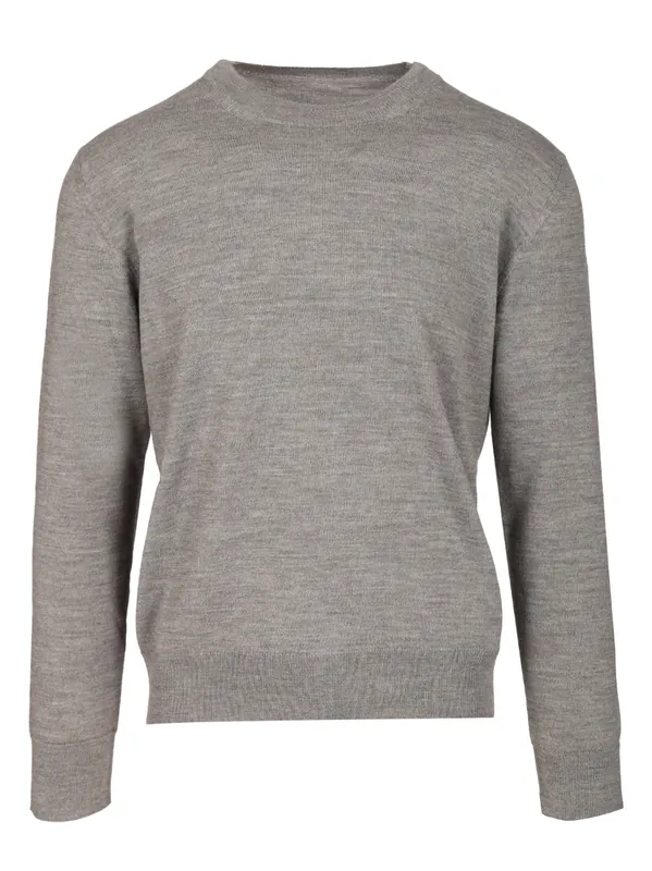 Crewneck Sweater With Patches Knitwear Grey - MM6 Maison Margiela