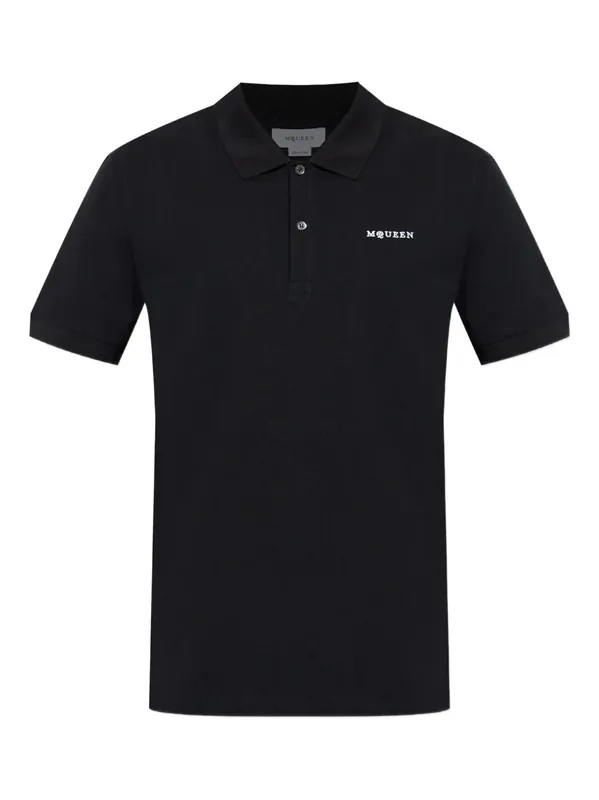 Embroidered Logo Cotton PiquÉ Polo Shirt - Alexander McQueen