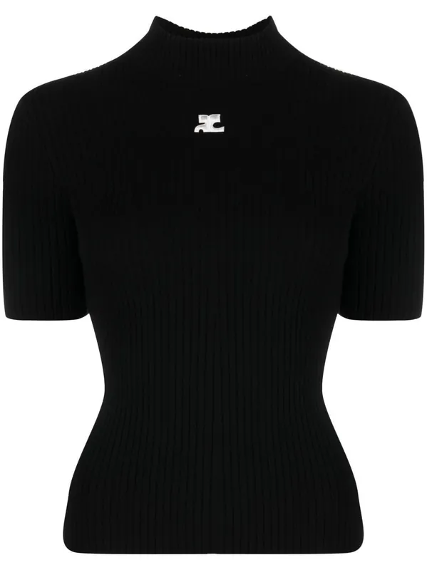 Reedition Short Sleeves Ribbed Knitted Sweater - Courrèges
