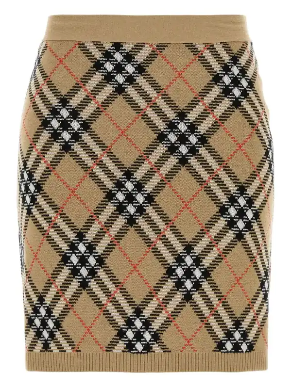 Check Knit Mini Skirt - Burberry London England