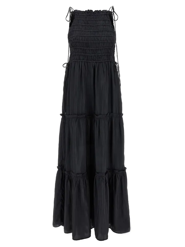 Black Smock Tie Dresses Gray - Ganni