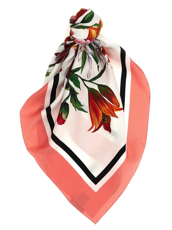 Floral Print Scarf Scarves And Foulards Multicolor - Dolce & Gabbana