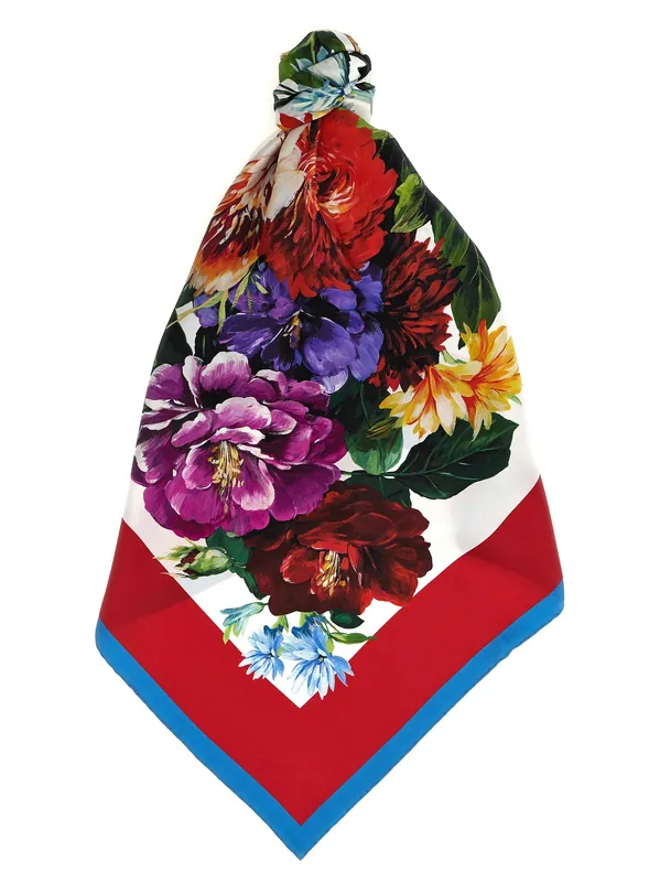 Floral Print Scarf Scarves And Foulards Multicolor - Dolce & Gabbana