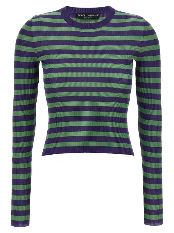 Striped Viscose Sweater Sweaters And Cardigans Multicolor - Dolce & Gabbana