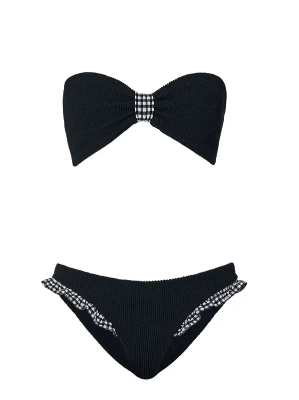 Black Check Jean Bikini - Hunza G