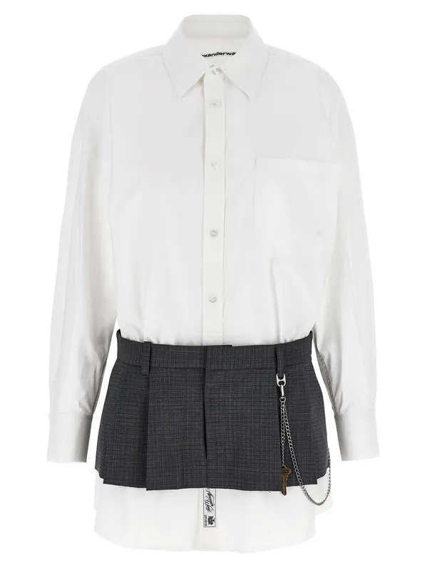 Pre-Styled Shirt Dress W Chain Dresses Multicolor