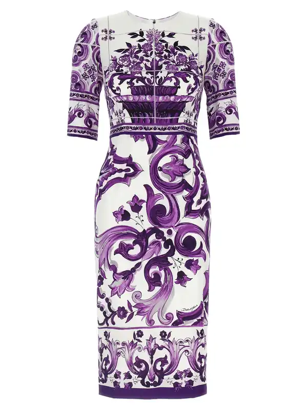 Maiolica Dresses Purple - Dolce & Gabbana
