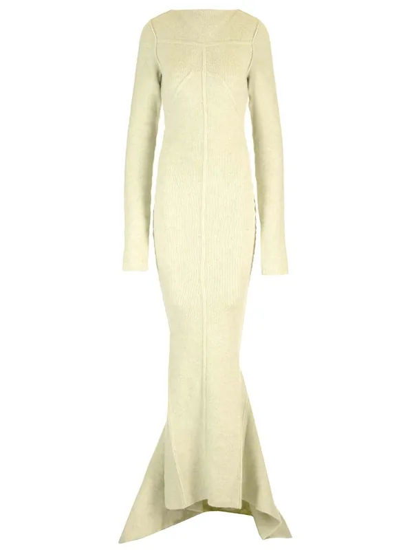 Ribbed Knit Mermaid Dress Dresses Green - Rick Owens