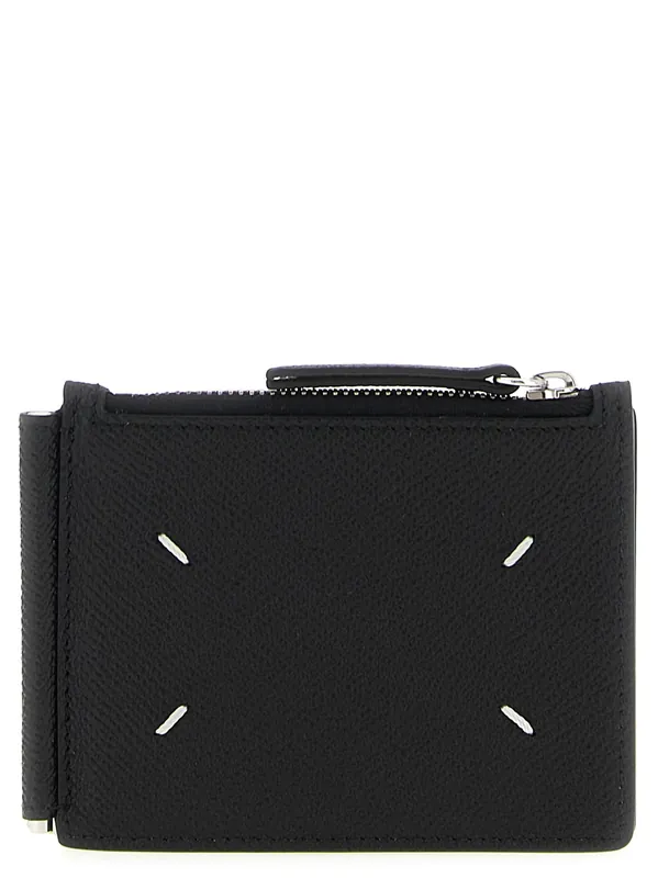 Logo Wallet Wallets And Card Holders Black - Maison Margiela