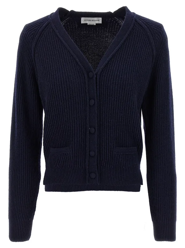 Stepped Hem Sweaters And Cardigans Blue - Victoria Beckham