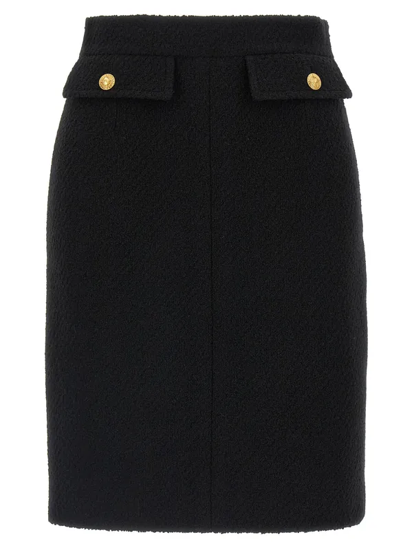 Bouclé Wool Skirt Skirts Black - Chloé