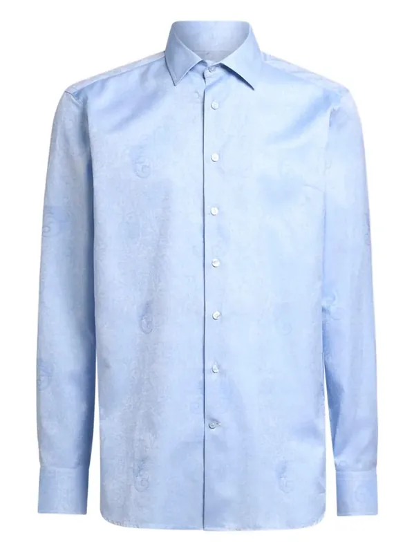 Cotton Jacquard Shirt With Gecko Motif - Etro
