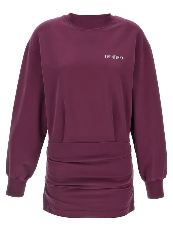 Draped Mini Dress Dresses Bordeaux - The Attico
