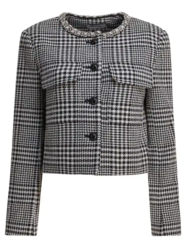 Houndstooth Blazer Jackets And Coats Black - Self-Portrait