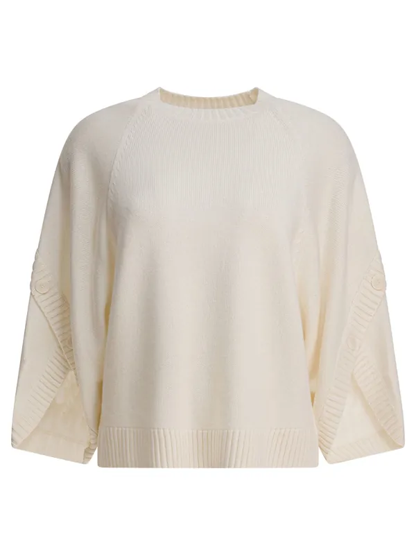 Wool And Cashmere Over Sweater Knitwear White - Max Mara
