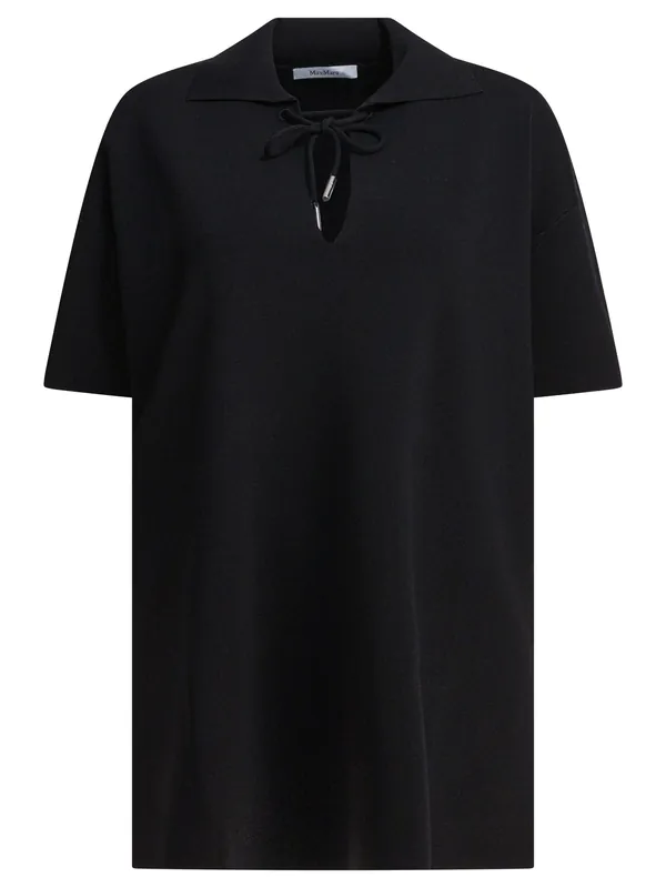 Short-Sleeved Viscose Crepe Shirt Shirts Black