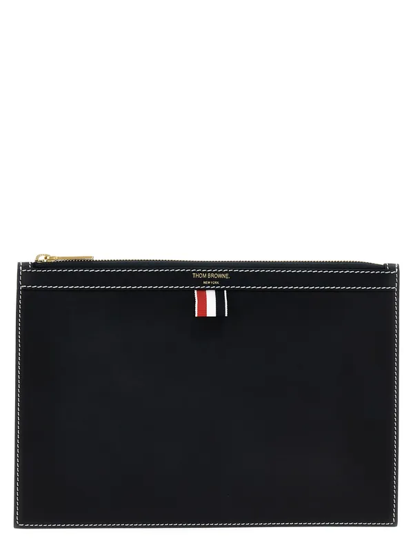 Small Document Pouch Clutch Blue - Thom Browne