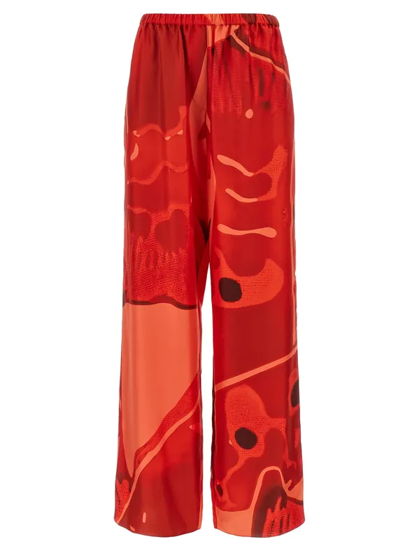 Palazzo Silk Pants Red - Ferragamo