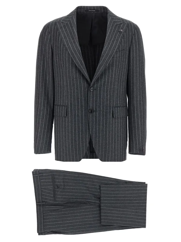 Pinstriped Dress Suits Gray - Tagliatore