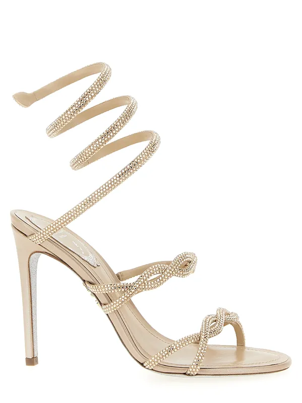 Braid Cleo Sandals Beige - René Caovilla