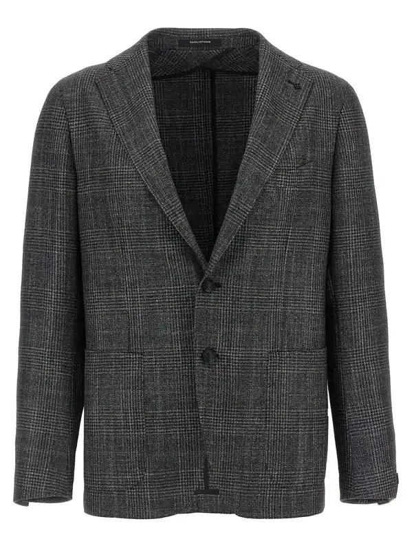 Check Patterned Blazer Gray - Tagliatore