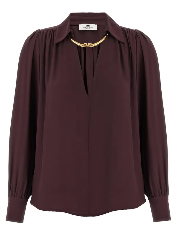 Necklace Shirt Shirt And Blouse Purple - Elisabetta Franchi