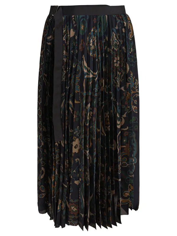 Floral Print Skirt Skirts Blue - Sacai