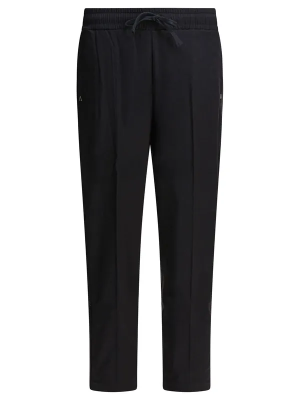 Pants With Elastic Waistband Trousers Black - Altum