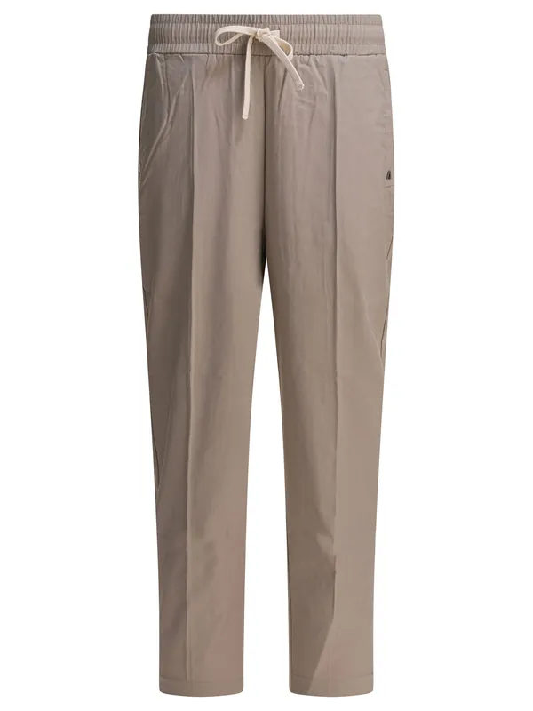 Pants With Elastic Waistband Trousers Beige - Altum