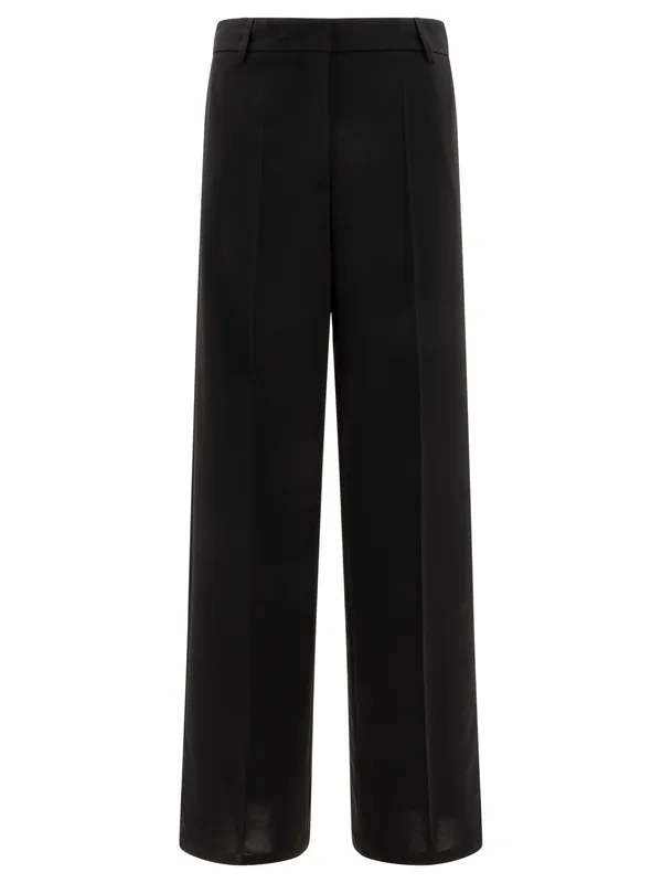 Wide-Leg Pants Trousers Black