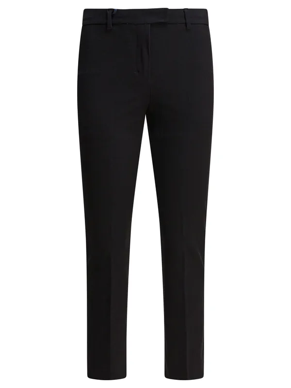 Stretch Cotton Blend Pants Trousers Black - Max Mara S