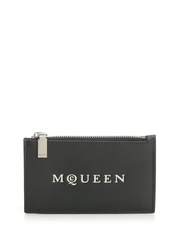 Mcqueen Card Holder Wallets Black - Alexander McQueen