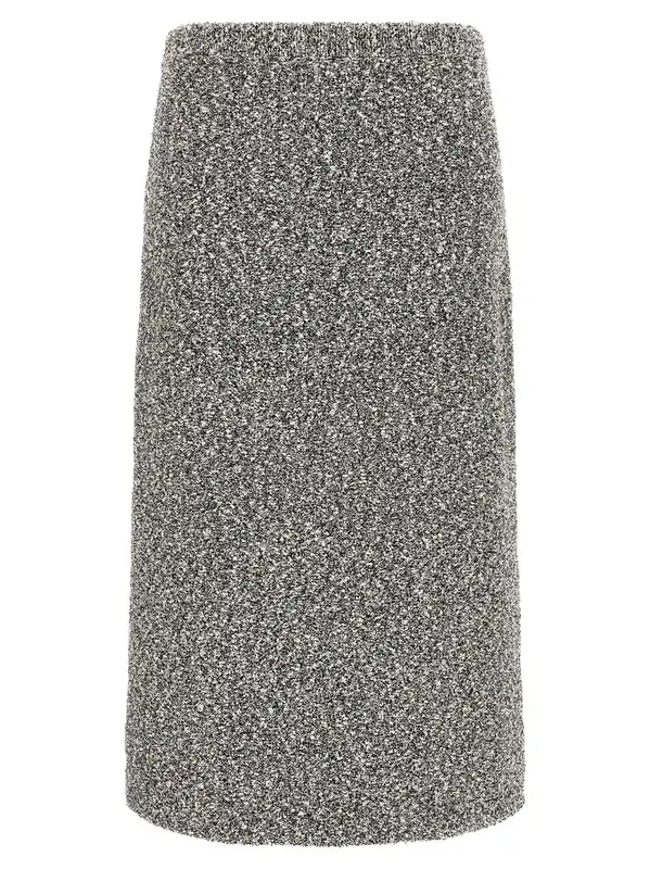 Tweed Skirt Skirts Black - Tory Burch