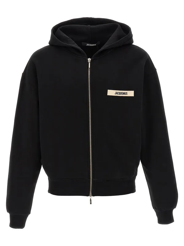Le Hoodie Grip Gros Grain Sweatshirt Black - Jacquemus