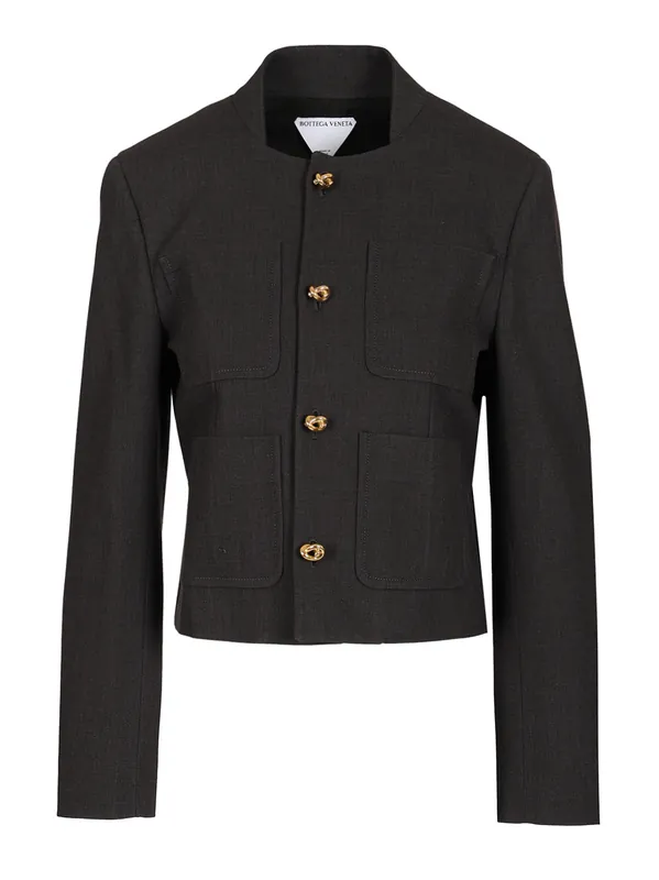 Lightweight Cotton Jacket Jackets Grey - Bottega Veneta