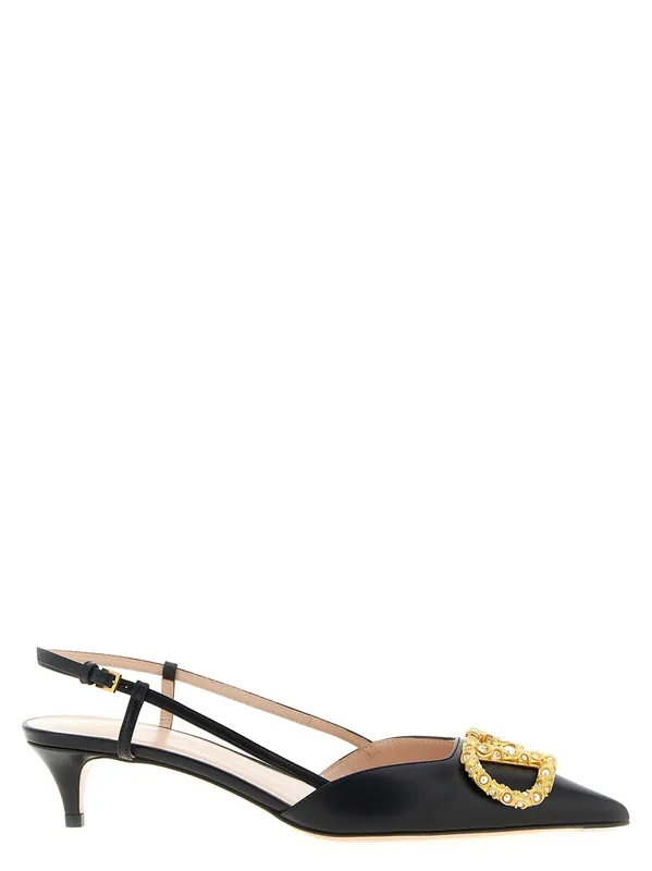 Slingback Valentino Garavani Vlogo Signature Pumps Black