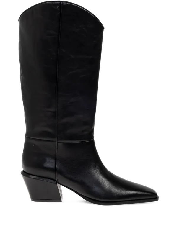 Bettina Leather Pointed Toe Boots 50mm - Paris Texas