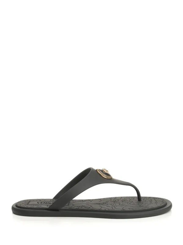 Rubber Slides Sandals Black - Versace