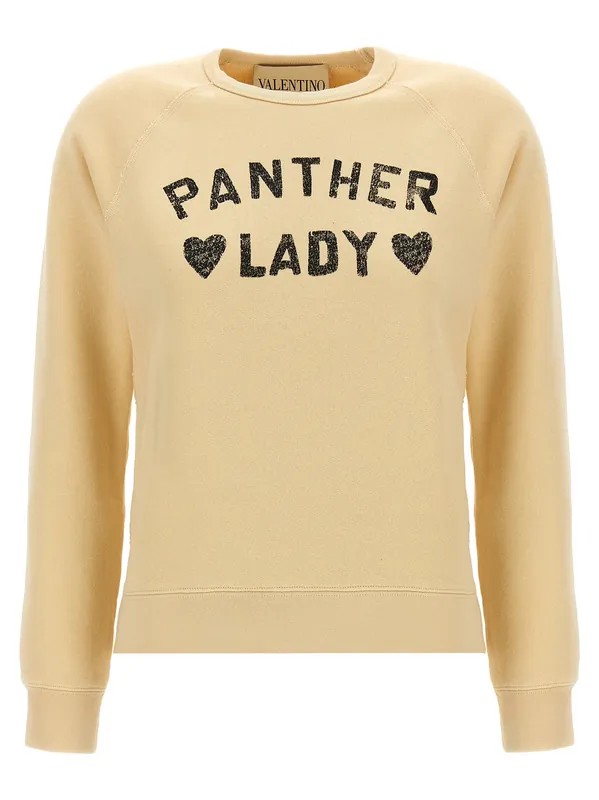 Panther Lady Sweatshirt Beige - Valentino Garavani