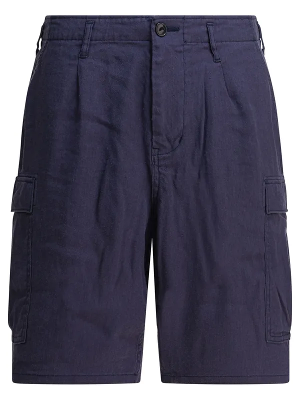 Linen Cargo Shorts Blue - Nonnative