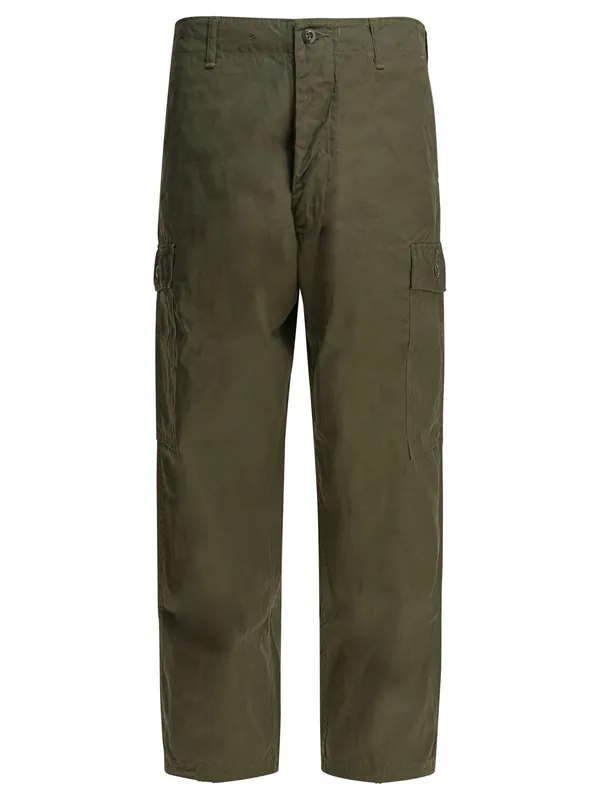 Cotton Poplin Cargo Pants Trousers Green - Buzz Rickson'S