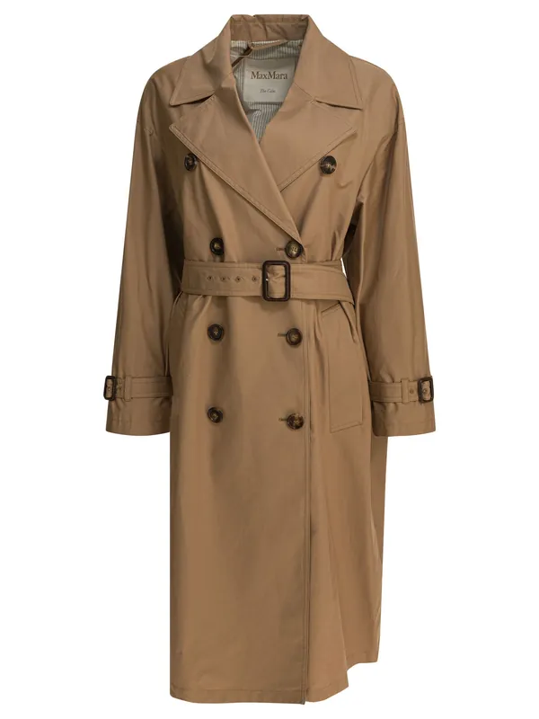 Long Cotton Trench Coat Jackets And Coats Brown - Max Mara The Cube