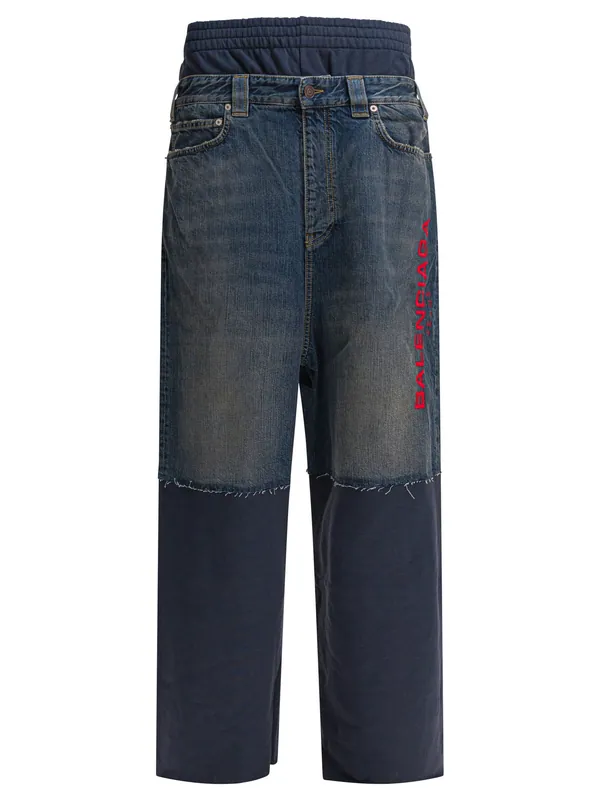 Patched Molleton Jeans Blue - Balenciaga