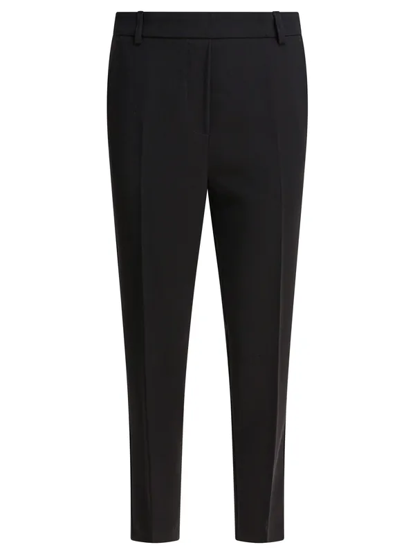 Pants With Elasticized Waist Trousers Black - Semper