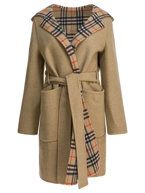 Reversible Wool Coat Jackets And Coats Beige - Burberry