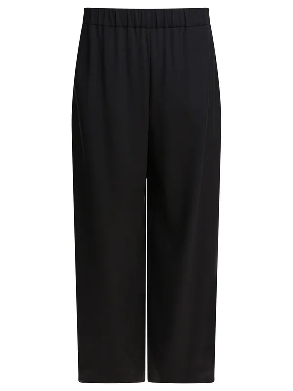 Wide Silk Pants Trousers Black - Max Mara Pure