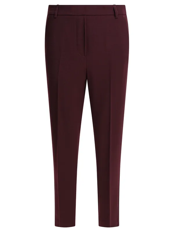 Pants With Elasticized Waist Trousers Bordeaux - Semper